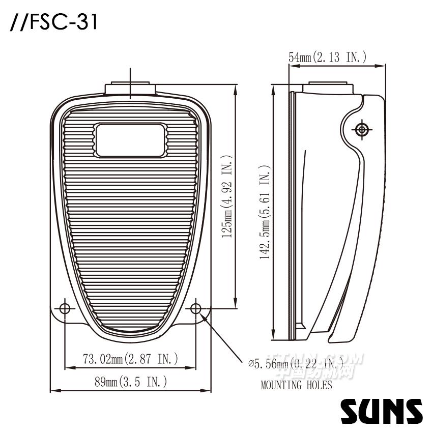 SUNS美国三实工业脚踏开关FSC-31-20-C 中型脚踏开关 铝合金外壳脚踏开关