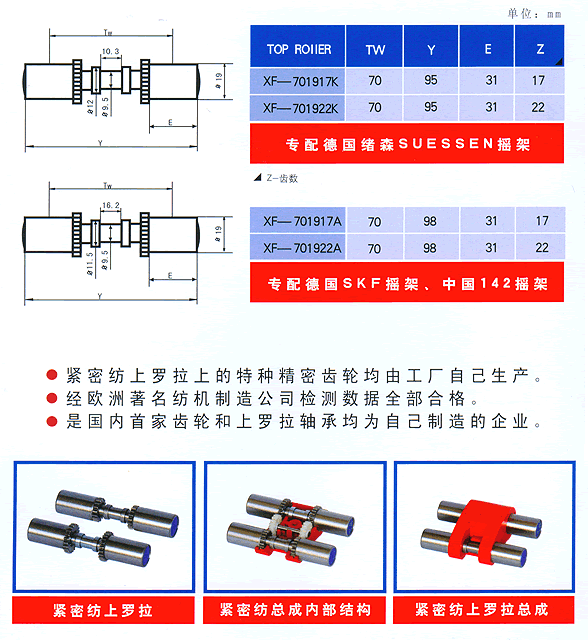 XF 紧密纺上罗拉系列