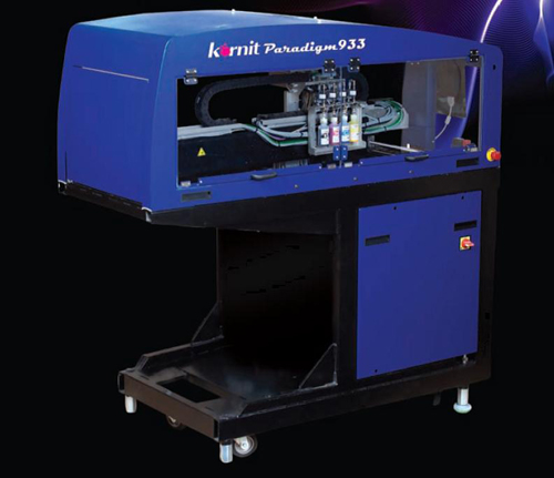 Kornit Paradigm 933——安装在全自动旋转印丝网花机上的工业级成衣数码直喷印花  机
