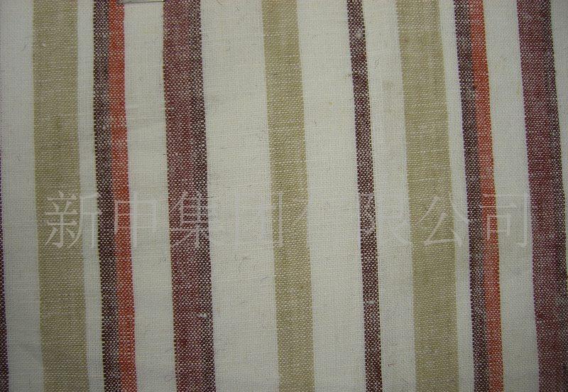 麻棉色织条子布