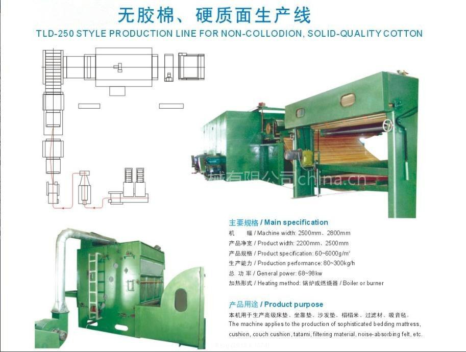 硬质棉生产线，喷胶棉生产线，无纺布生产线