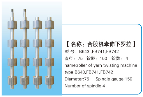 合股机牵伸下罗拉