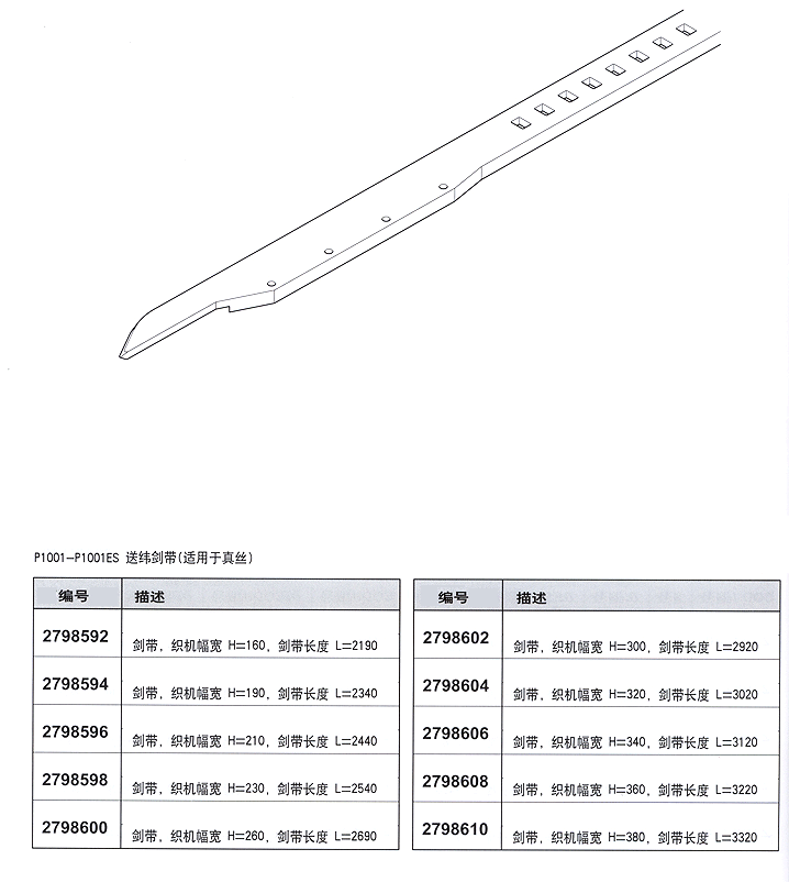 P1001-P1001ES送纬剑带