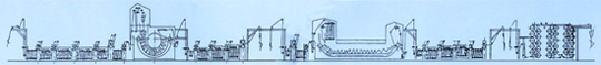 MH 高速高效R型汽蒸箱平幅练漂机工艺流程图