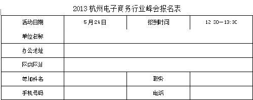 峰会报名表